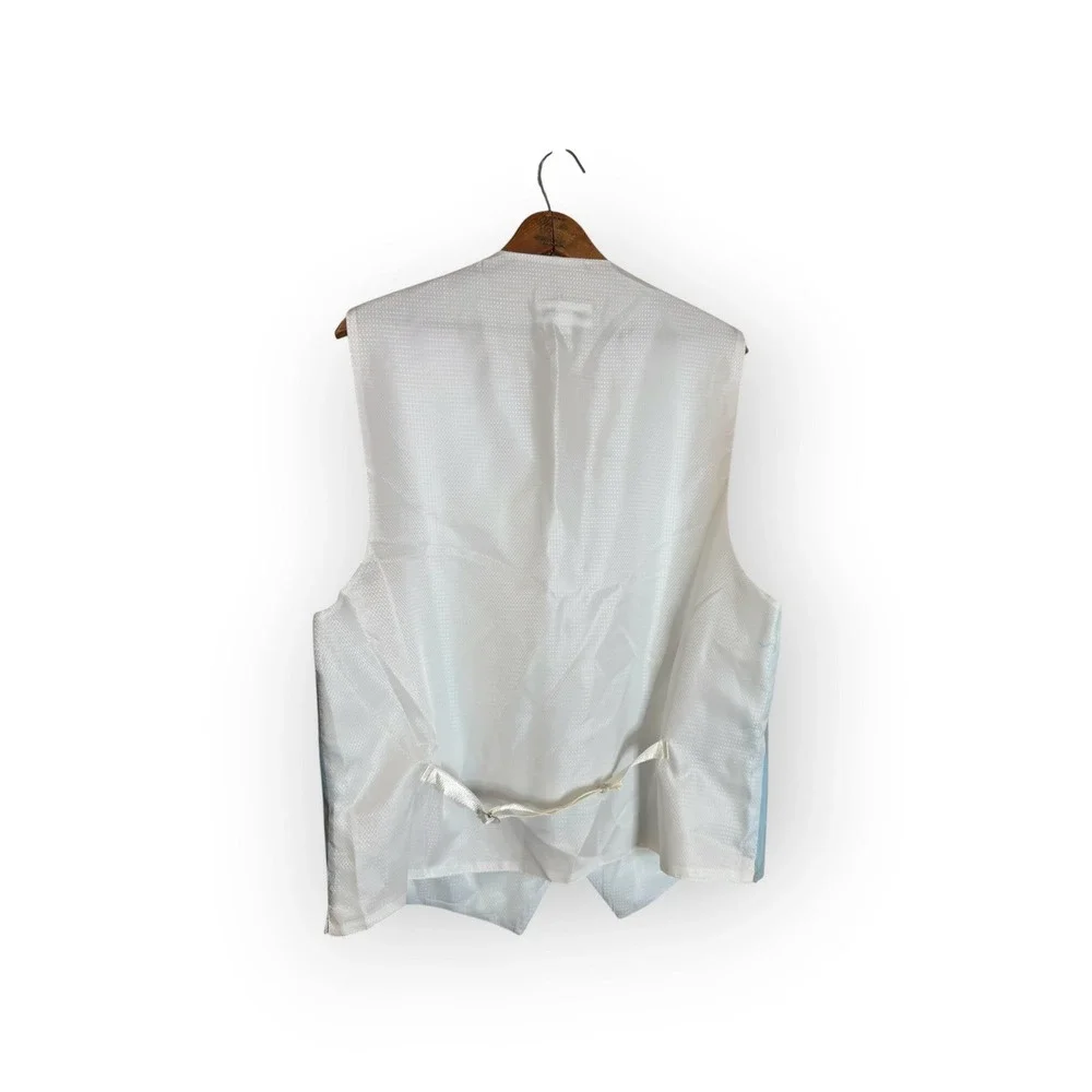 Calvin Klein Mens Formal Tuxedo Vest Light Blue Pinstripe Size Large RN121071